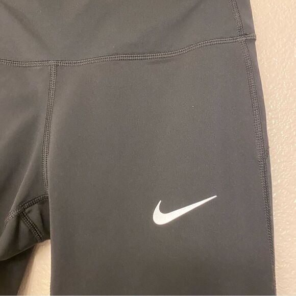 Nike Power Epic Crop mesh running Leggings 938602-010 Black back zipper pocket S - Picture 8 of 13